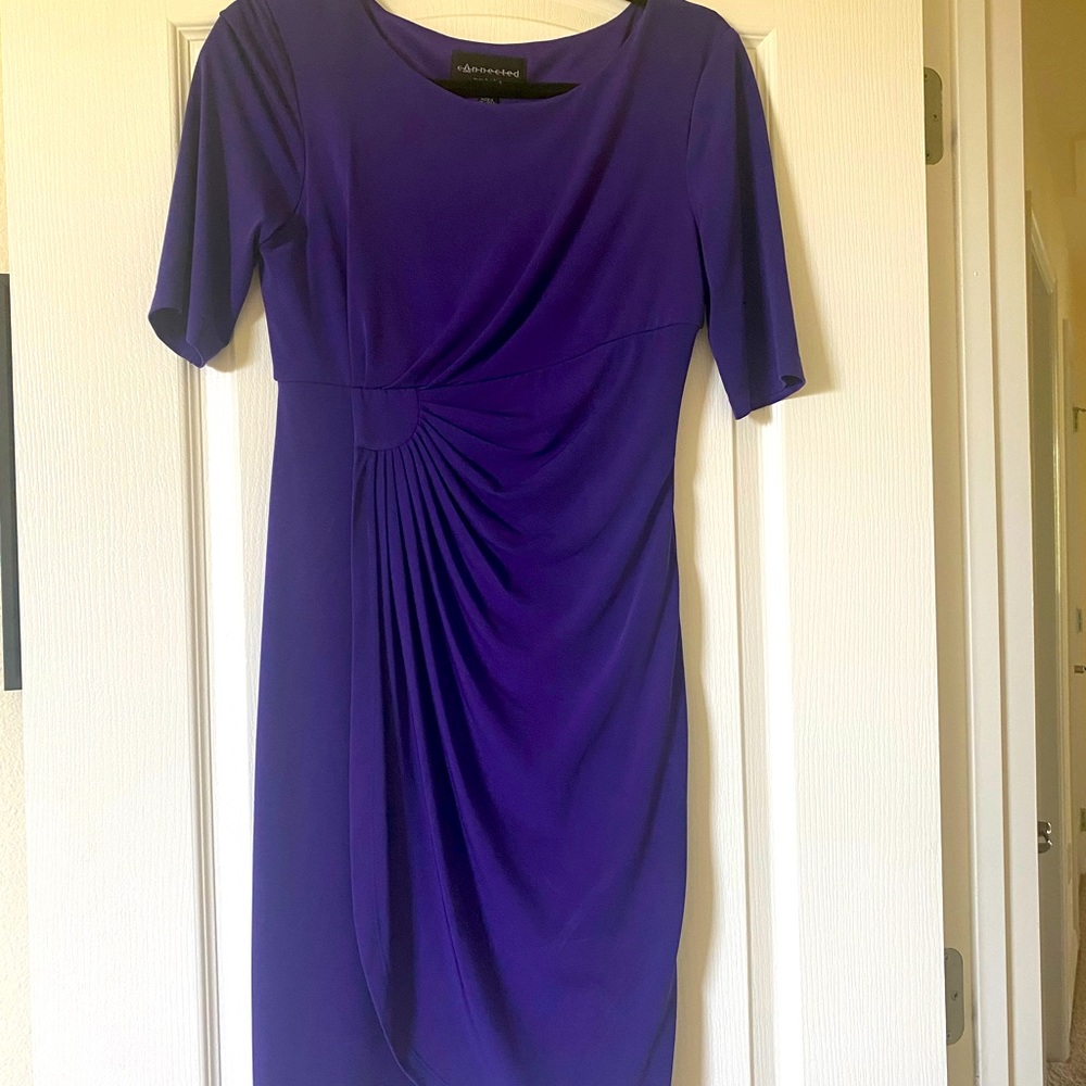 Purple faux wrap dress
